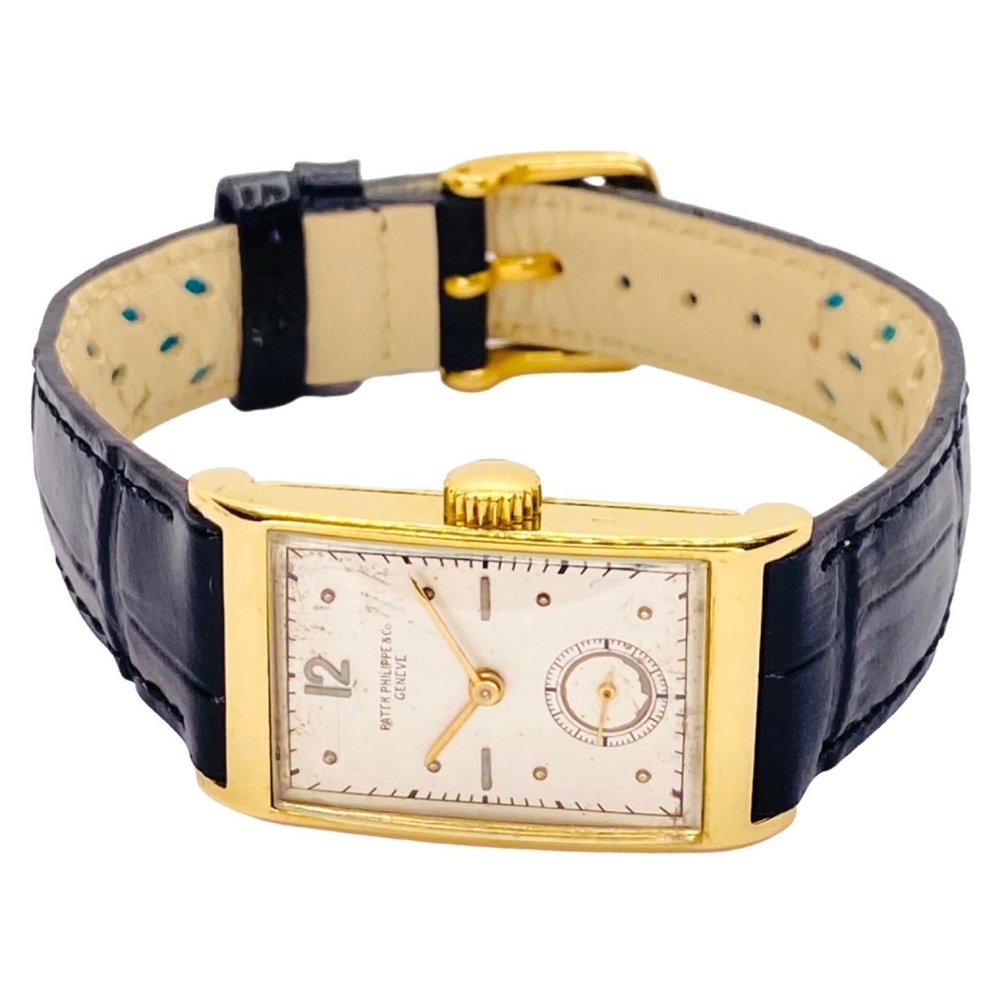 Patek Philippe 1442J Art Deco Tank Style 18K Yellow Gold