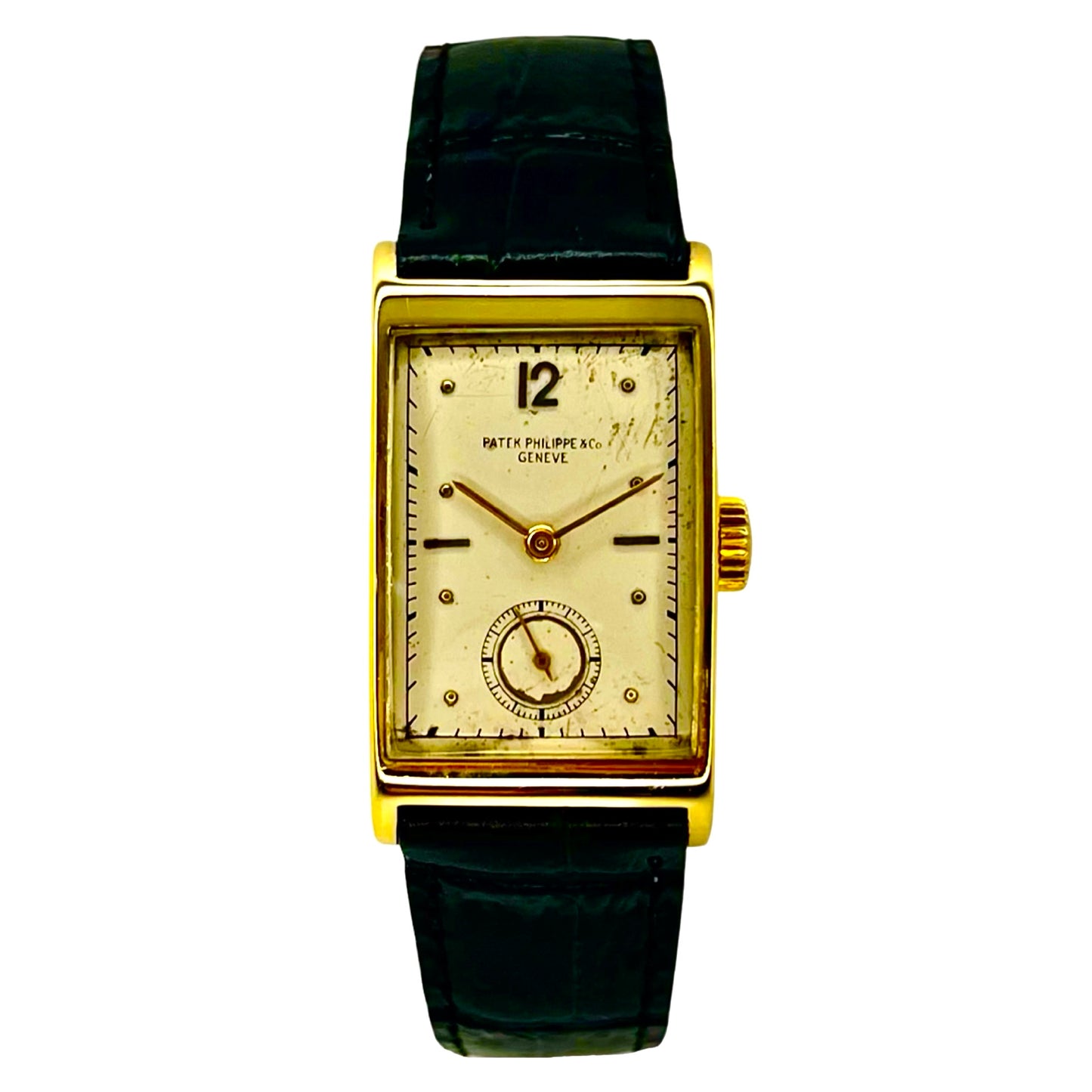Patek Philippe 1442J Art Deco Tank Style 18K Yellow Gold