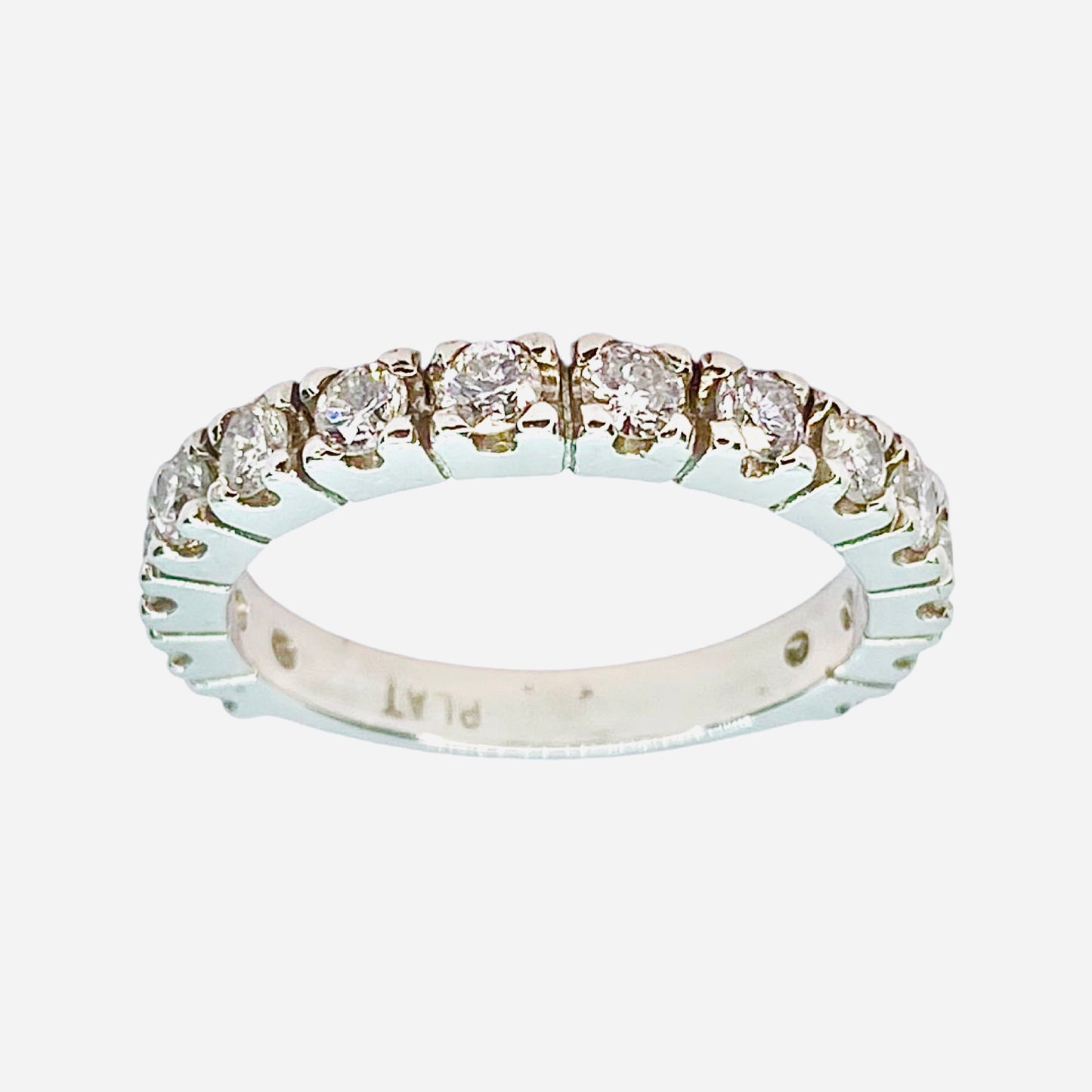 Platinum Semi Eternity Band Diamond Ring