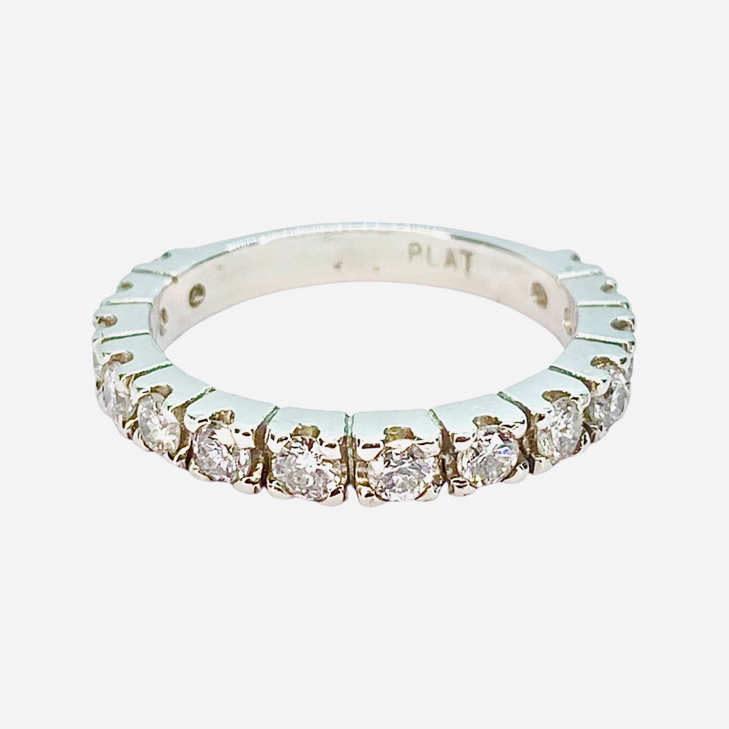 Platinum Semi Eternity Band Diamond Ring
