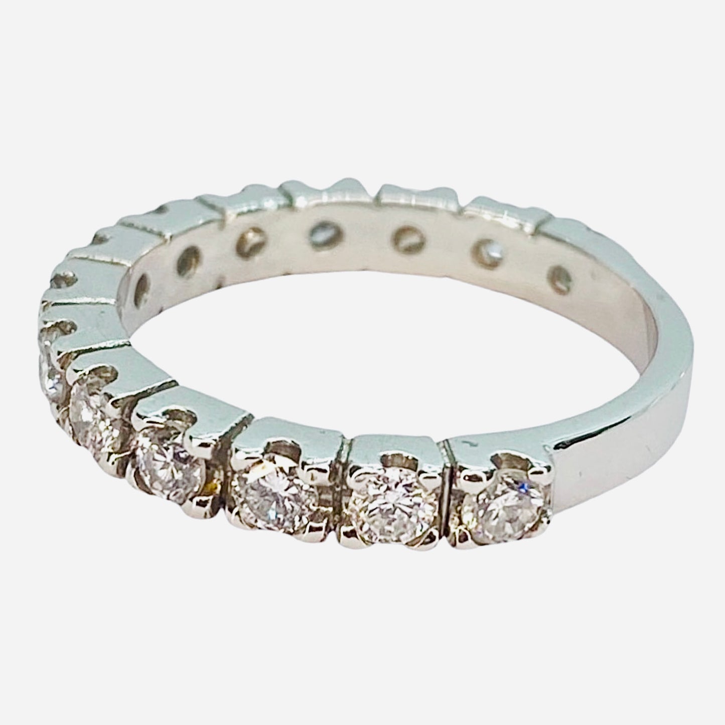 Platinum Semi Eternity Band Diamond Ring