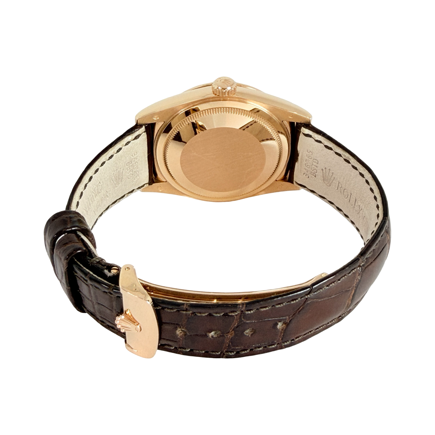 Rolex Day-Date 36 18K Everose Gold Chocolate Dial Brown Alligator Strap 118135
