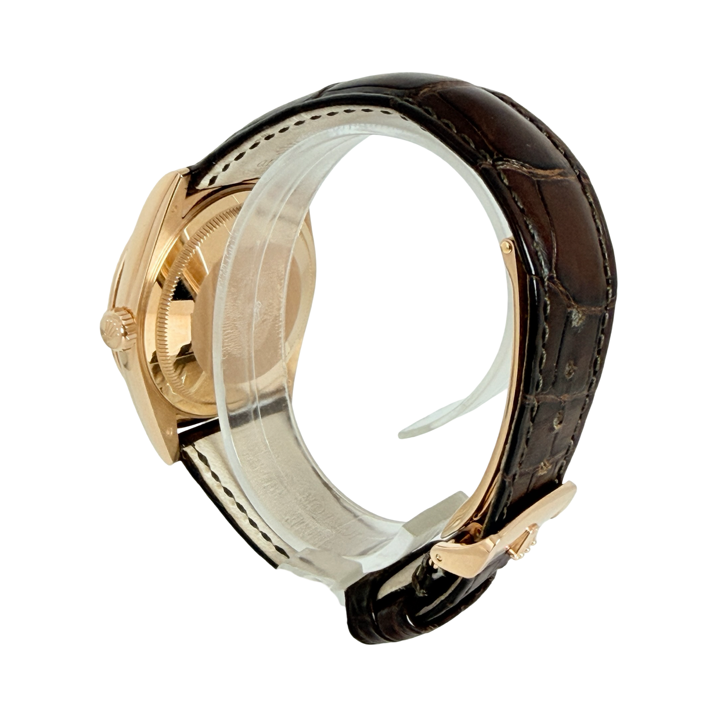 Rolex Day-Date 36 18K Everose Gold Chocolate Dial Brown Alligator Strap 118135