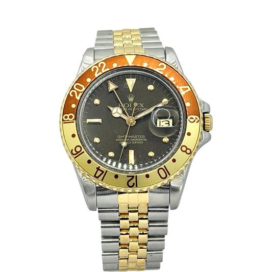 Rolex GMT-Master 18K and Stainless Steel Rootbeer Dial 16753