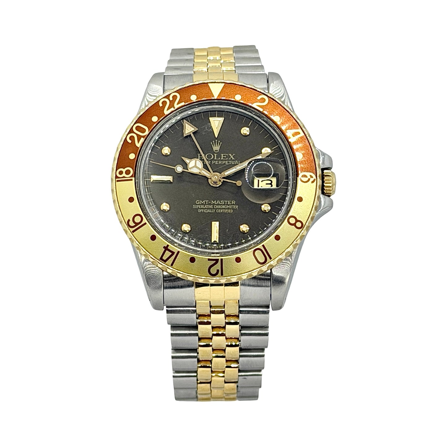Rolex GMT-Master 18K and Stainless Steel Rootbeer Dial 16753
