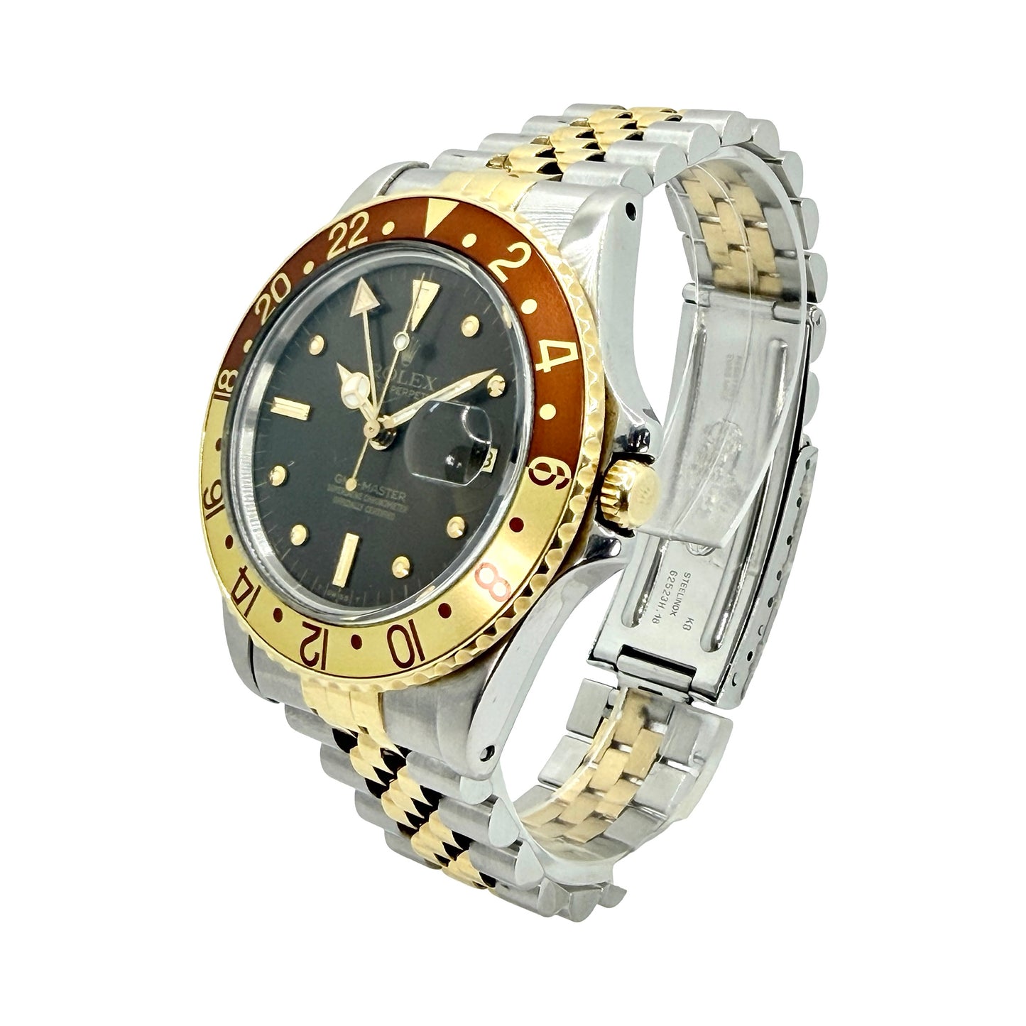 Rolex GMT-Master 18K and Stainless Steel Rootbeer Dial 16753