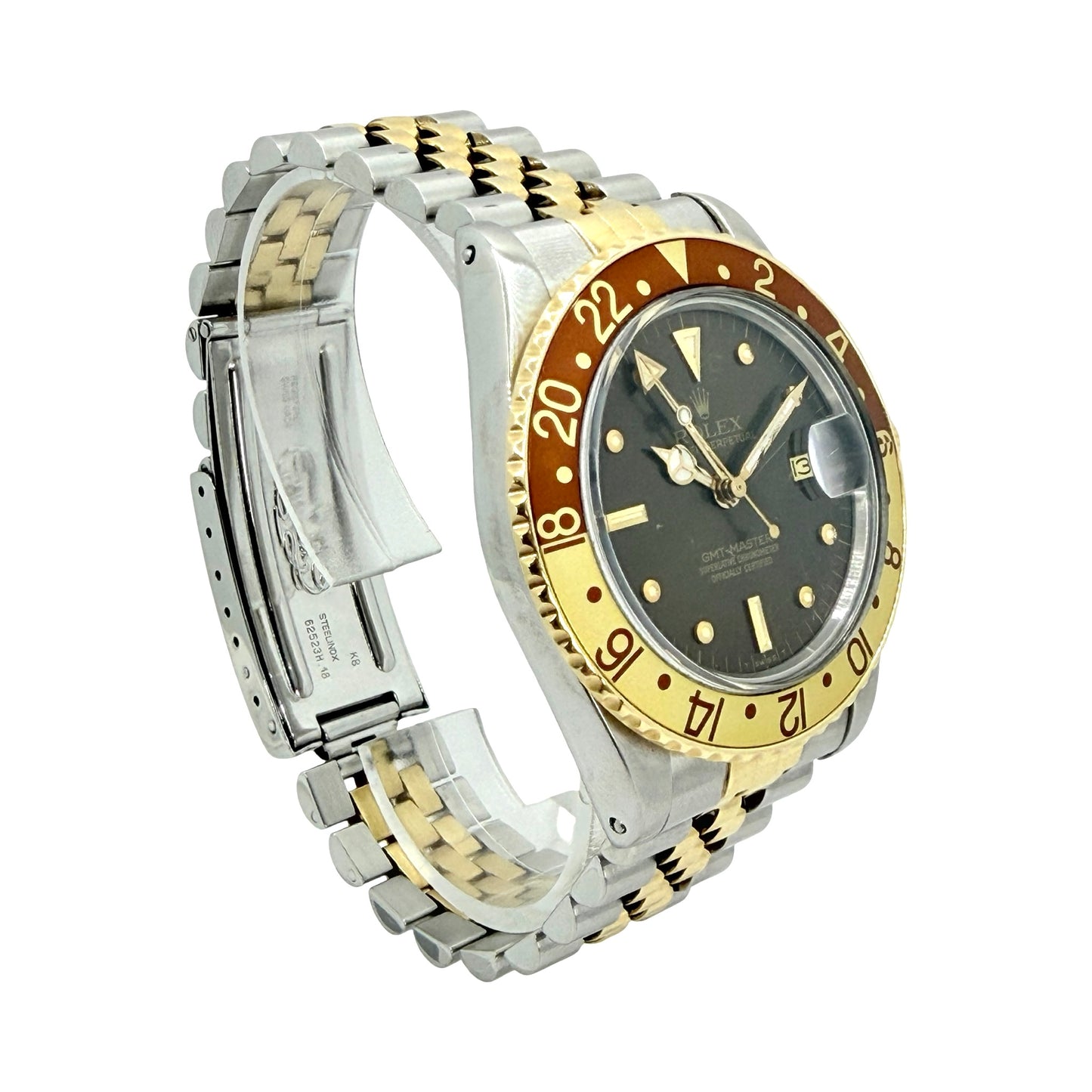 Rolex GMT-Master 18K and Stainless Steel Rootbeer Dial 16753
