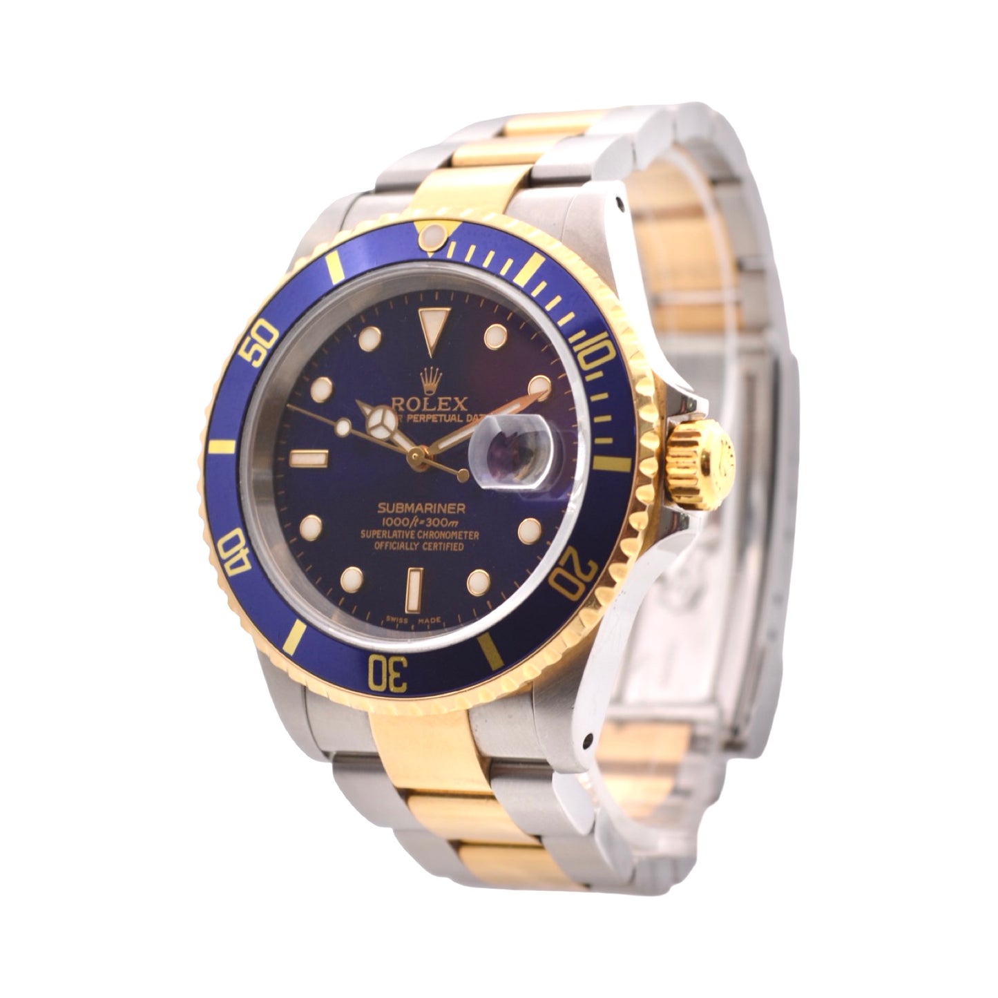 Rolex Submariner Date 40mm  "Bluesy" Dial 18K Yellow Gold and Stainless Steel 16613