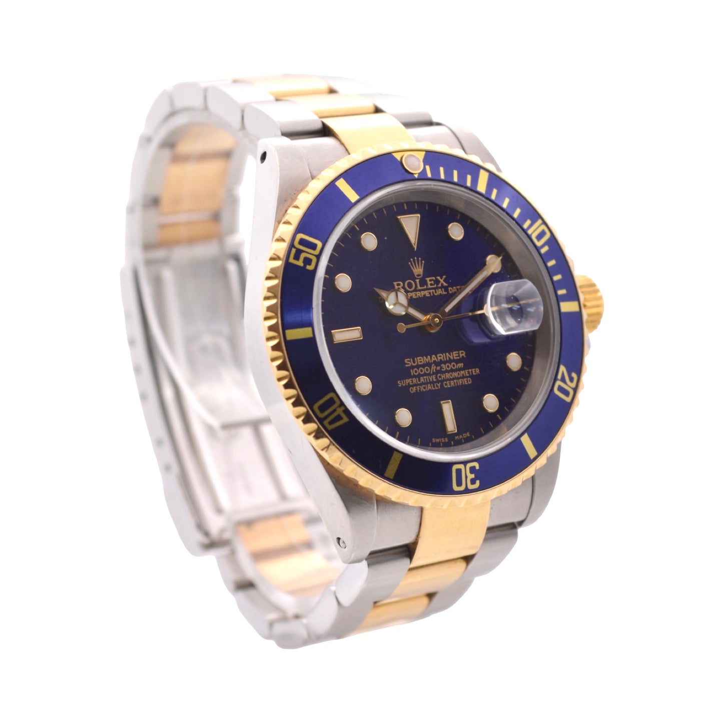 Rolex Submariner Date 40mm  "Bluesy" Dial 18K Yellow Gold and Stainless Steel 16613