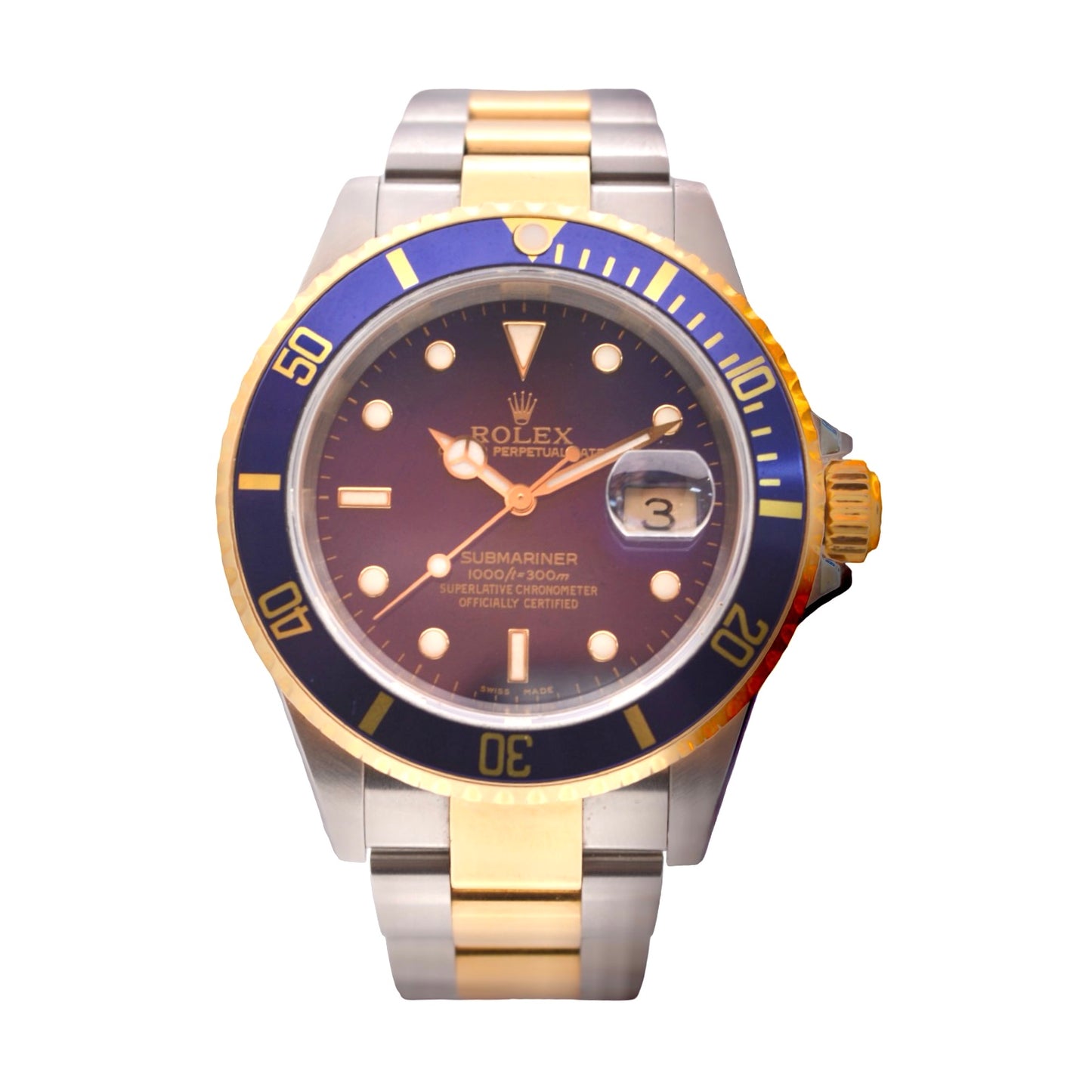 Rolex Submariner Date 40mm  "Bluesy" Dial 18K Yellow Gold and Stainless Steel 16613