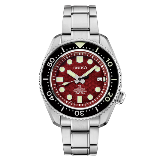 Seiko Prospex Seigaiha-Inspired  U.S. Special Edition Burgundy Dial Stainless Steel Bracelet SLA059