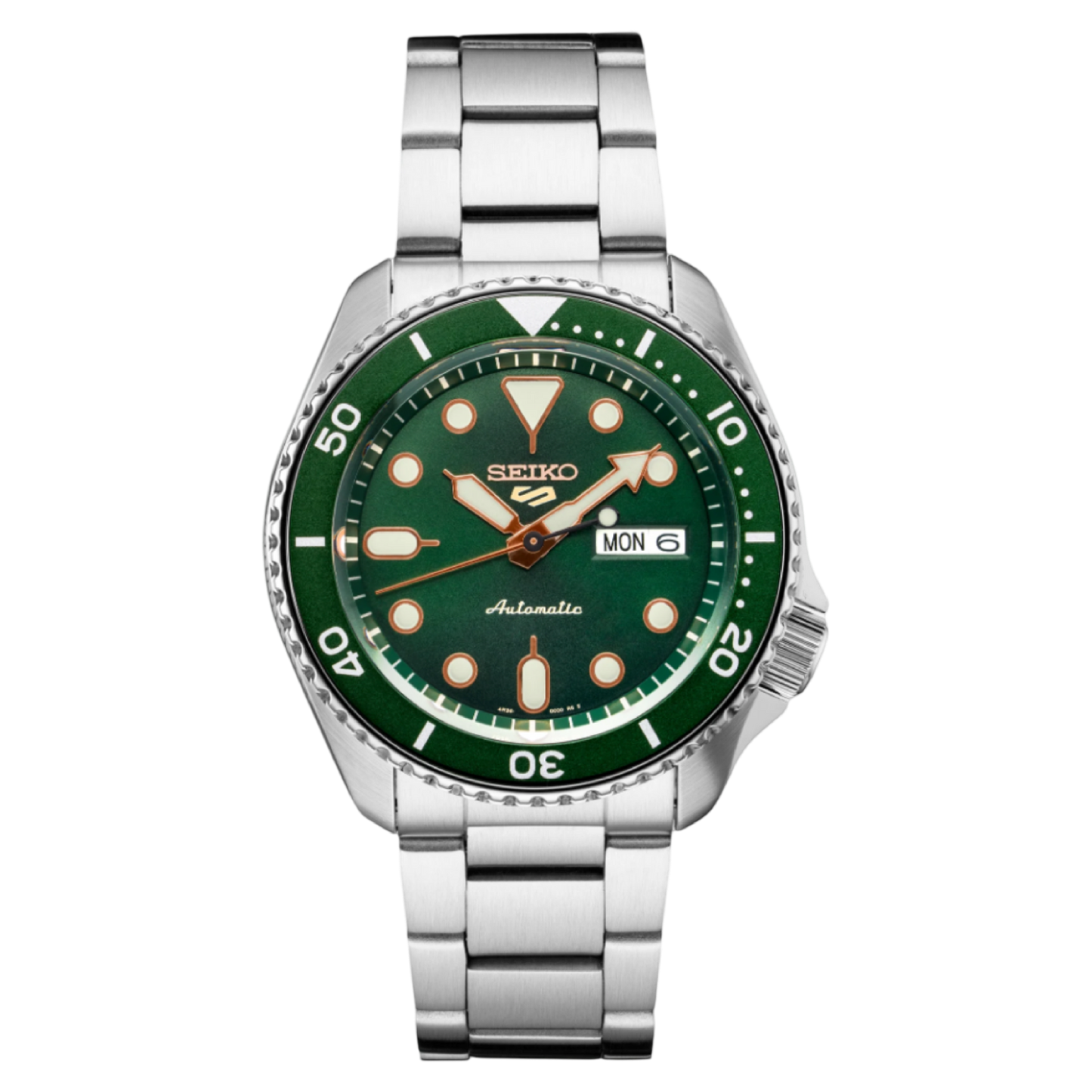 Seiko 5 Sports Automatic Green Dial Stainless Steel Bracelet SRPD63