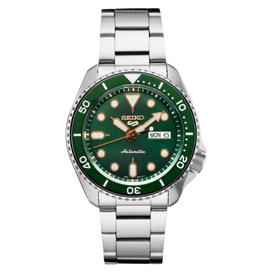 Seiko 5 Sports Automatic Green Dial Stainless Steel Bracelet SRPD63