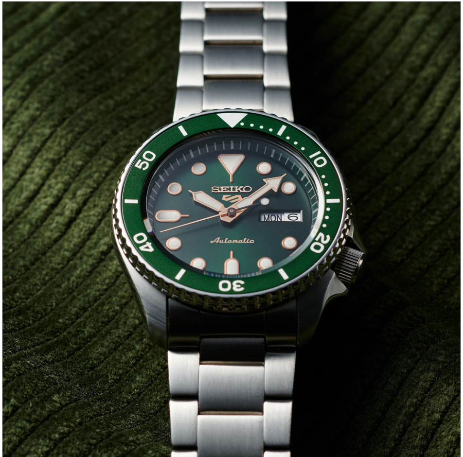 Seiko 5 Sports Automatic Green Dial Stainless Steel Bracelet SRPD63