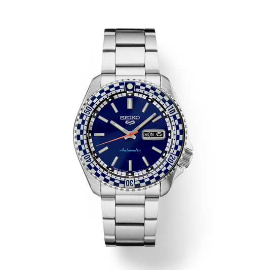 Seiko 5 Sports Special Edition Automatic Blue/White Checker Bezel SRPK65