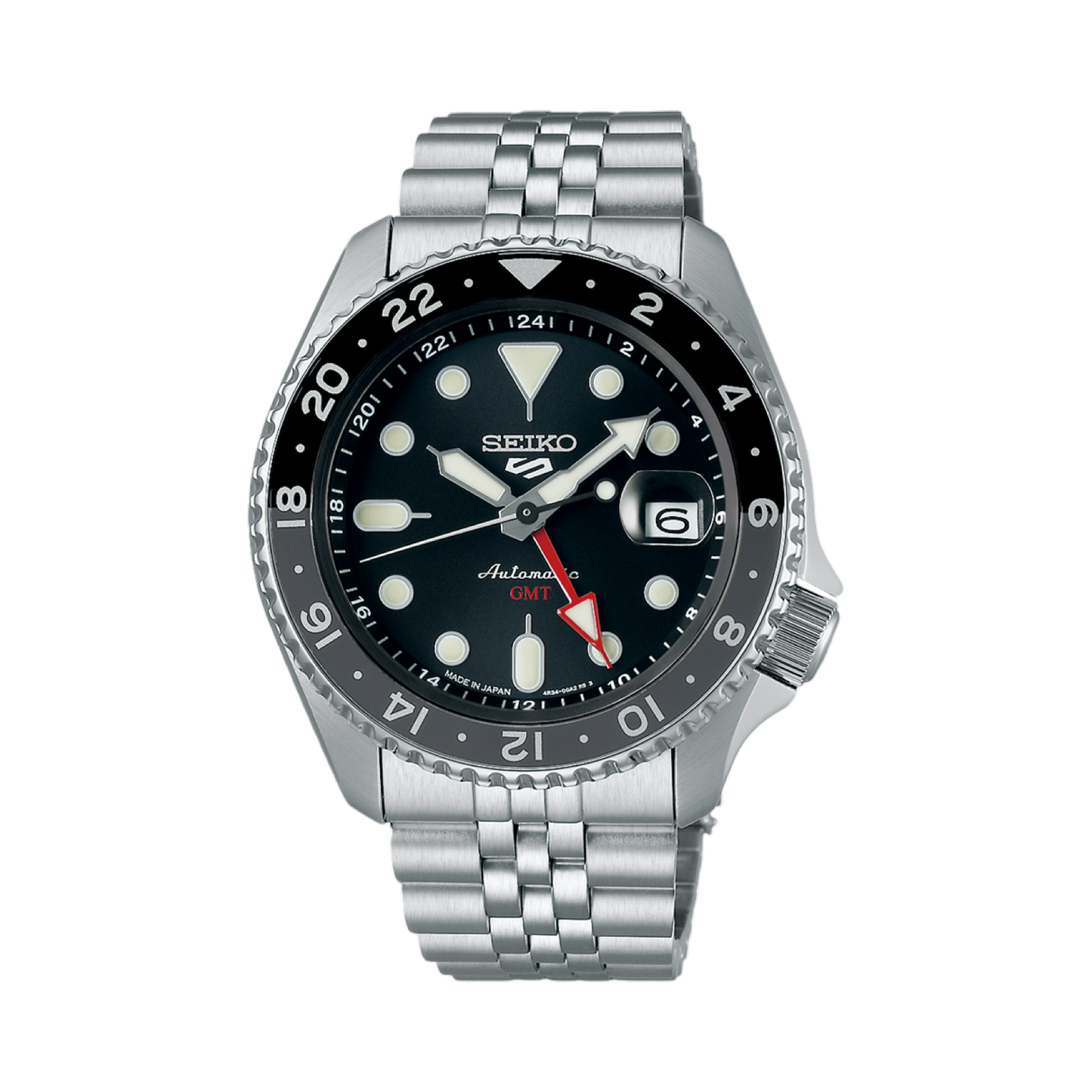 Seiko 5 Sports GMT SKX Series Black Dial Stainless Steel Bracelet SSK001