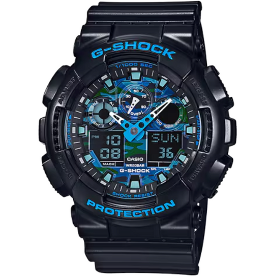 G-Shock Analog Digital Black/ Blue GA-100CB-1ACR
