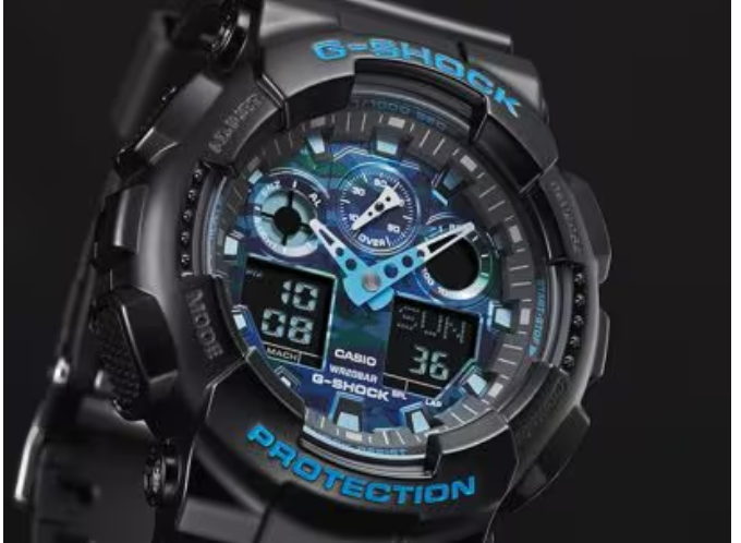 G-Shock Analog Digital Black/ Blue GA-100CB-1ACR