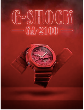 G-Shock Carbon Core Guard Red Analog Digital GA2100-4A