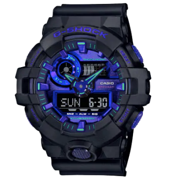 G-Shock Mens Analog Digital Black/Blue Violet GA700VB-1A