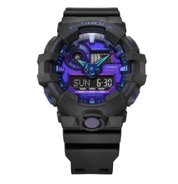 G-Shock Mens Analog Digital Black/Blue Violet GA700VB-1A