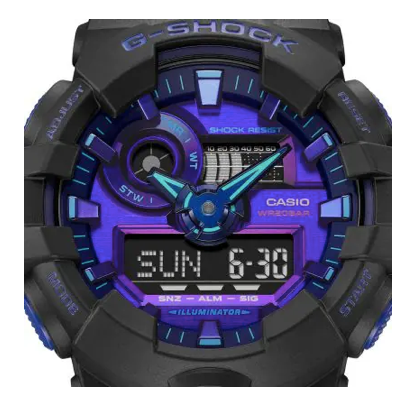 G-Shock Mens Analog Digital Black/Blue Violet GA700VB-1A