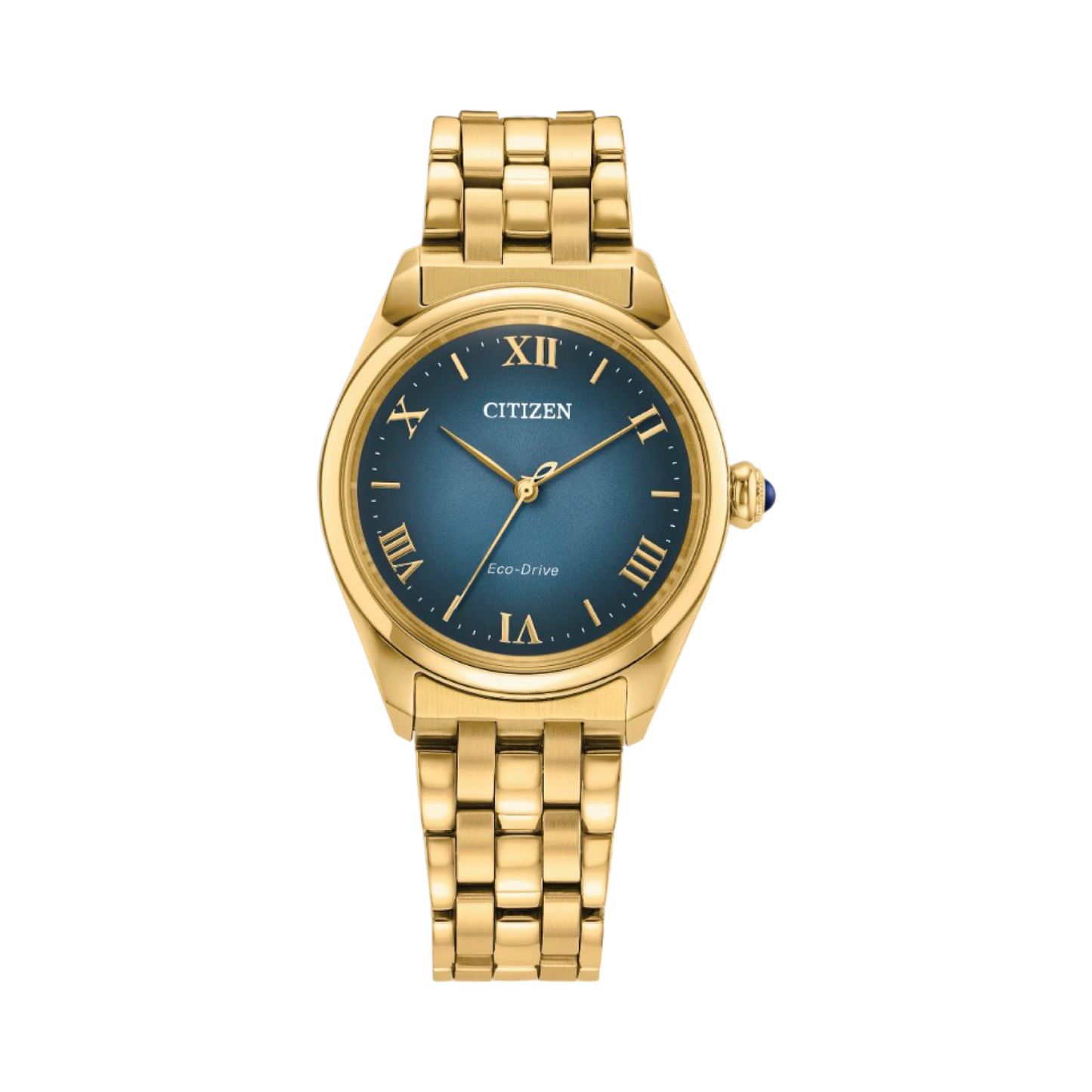 Citizen L Classic Eco-Drive Blue Dial Gold Tone Stainless Steel EM1142-84L