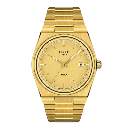 Tissot PRX 40mm Quartz Champagne Dial Gold PVD Stainless Steel Bracelet T137.410.33.021.00