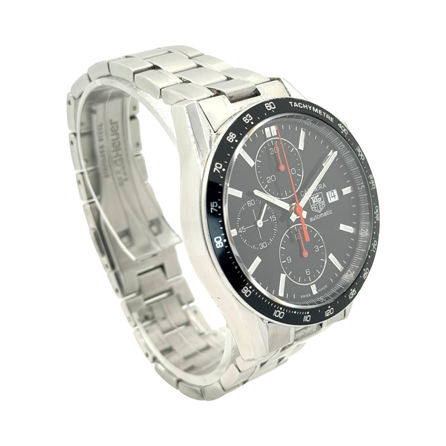 TAG Heuer Carrera Automatic Chronograph Black Dial Steel Bracelet CV2014.BA0794