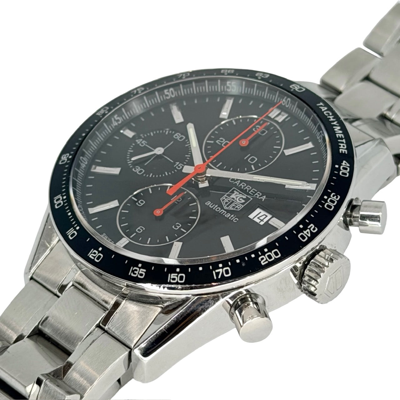TAG Heuer Carrera Automatic Chronograph Black Dial Steel Bracelet CV2014.BA0794