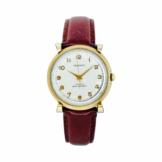 Vintage Goldfilled Tavannes Automatic Shock Absorber Watch 33mm C.1948