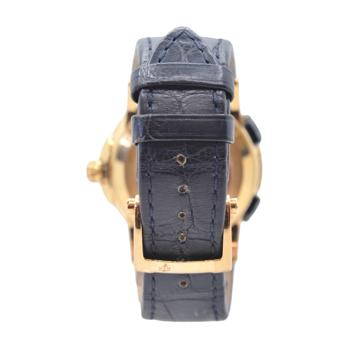 Ulysse Nardin Executive Dual Time 43mm 18K Rose Gold Automatic Blue Dial Leather Strap 642-00/43