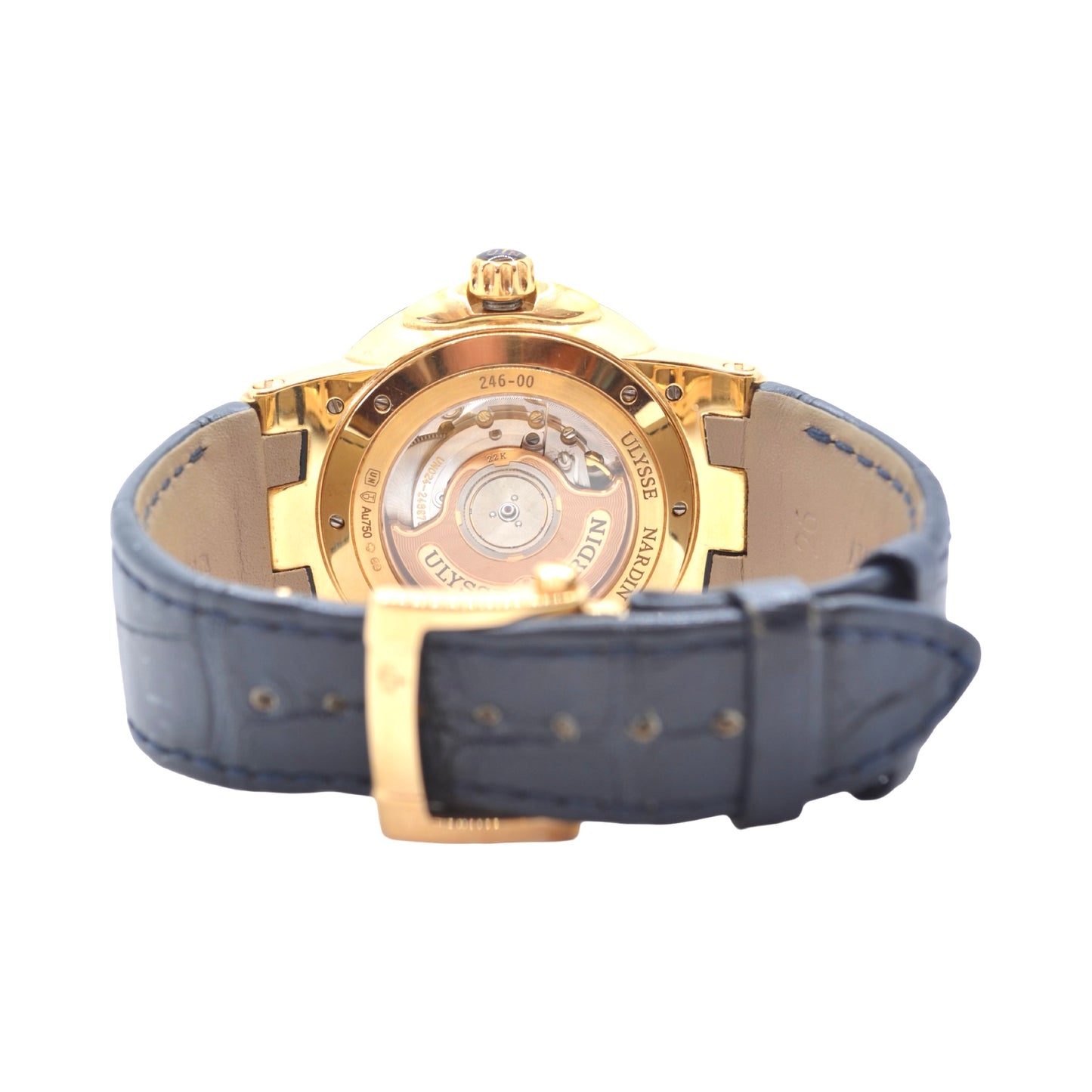 Ulysse Nardin Executive Dual Time 43mm 18K Rose Gold Automatic Blue Dial Leather Strap 642-00/43
