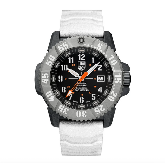 Luminox MIL-SPEC Military Dive Watch 46mm Black Dial White Rubber Strap XL.3359.SET
