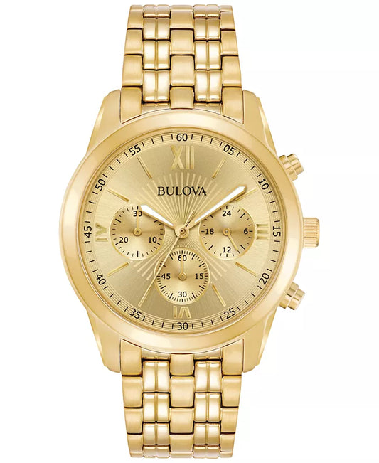 Bulova Mens Sport Quartz Chronograph Gold Tone 97A128