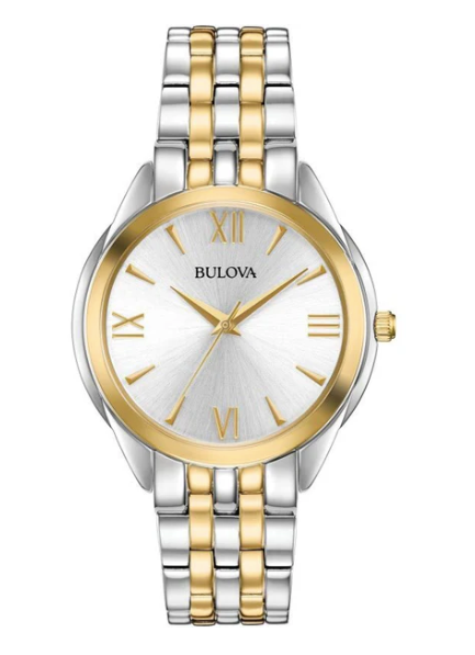 Bulova Women's Classic Stainless Steel/Gold Tone Silver Dial Watch 98L259