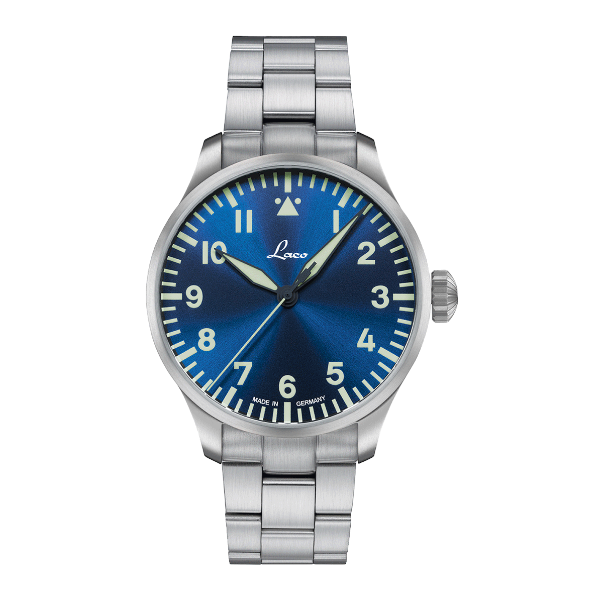 Laco Pilot Watches BASIC Augsburg Blaue Stunde 42 MB Automatic Stainless Steel Bracelet 862100.2.MB