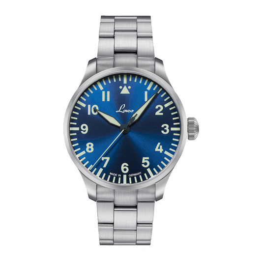 Laco Pilot Watches BASIC Augsburg Blaue Stunde 42 MB Automatic Stainless Steel Bracelet 862100.2.MB