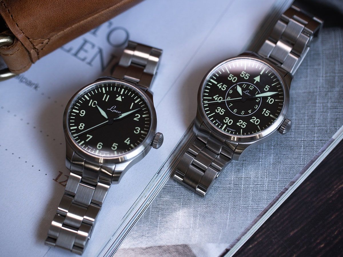 Laco Pilot Watches BASIC Augsburg 39 MB Automatic Black Dial Stainless Steel Bracelet 862140
