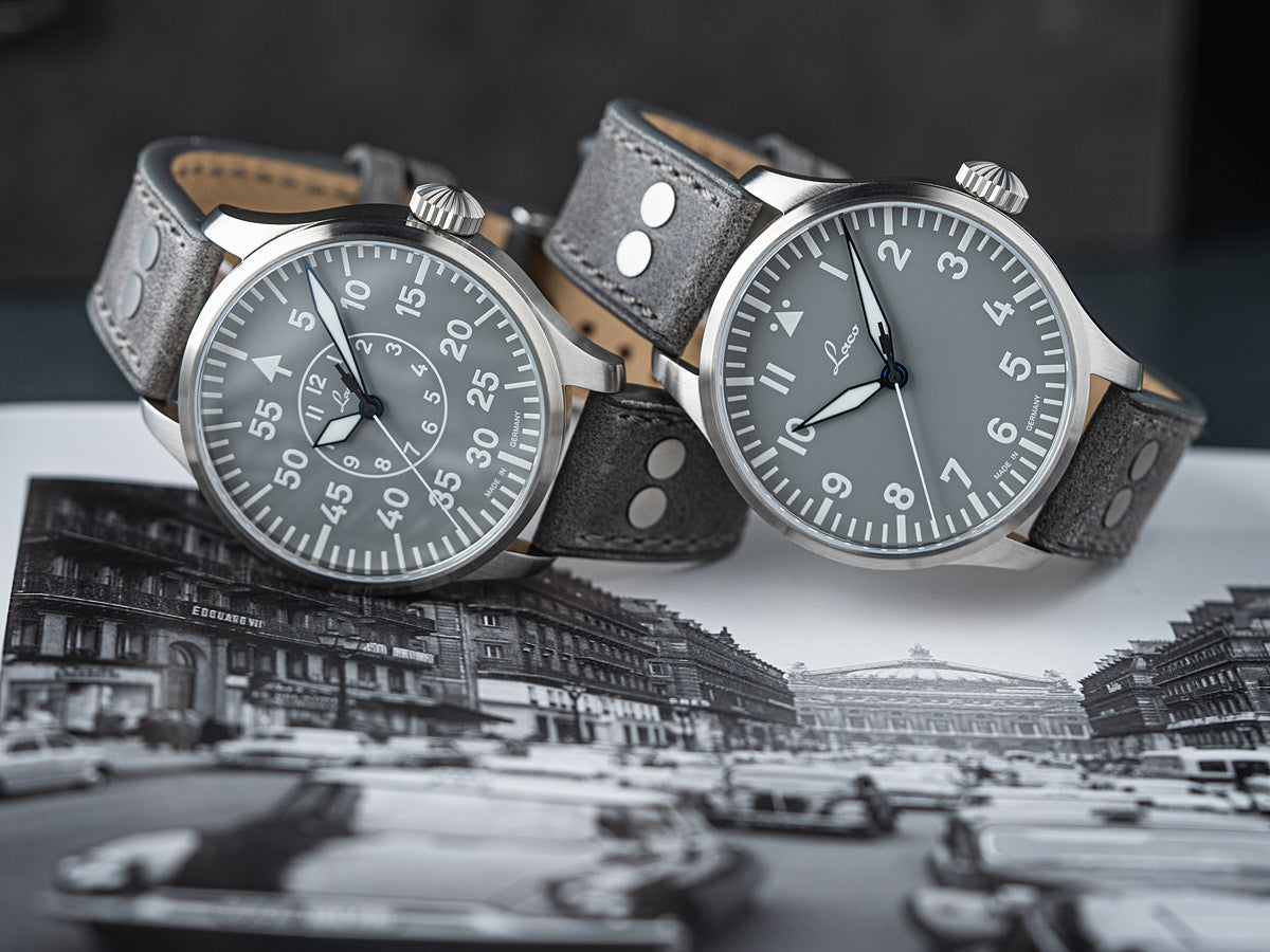 Laco Pilot Watches Basic Augsburg Grau Leather 39mm 862161