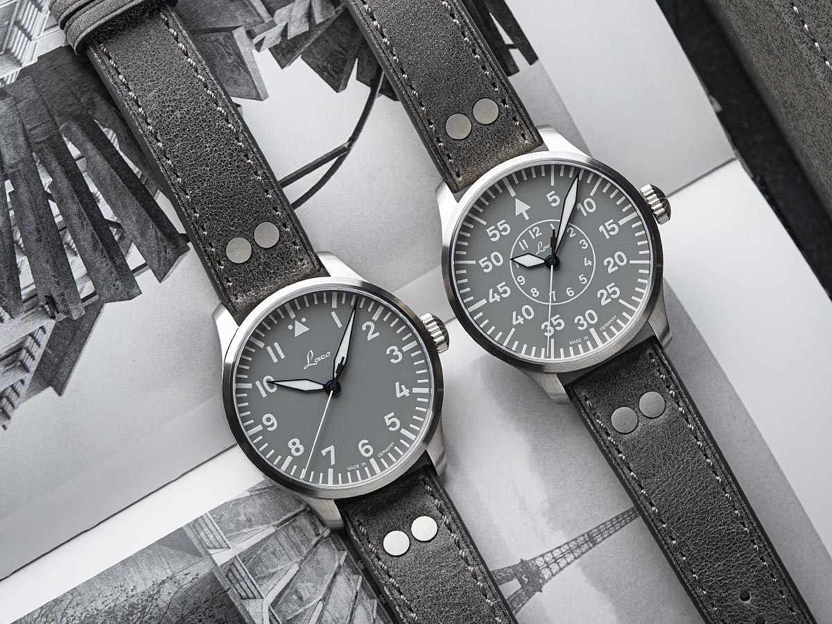 Laco Pilot Watches Basic Augsburg Grau Leather 42mm 862158