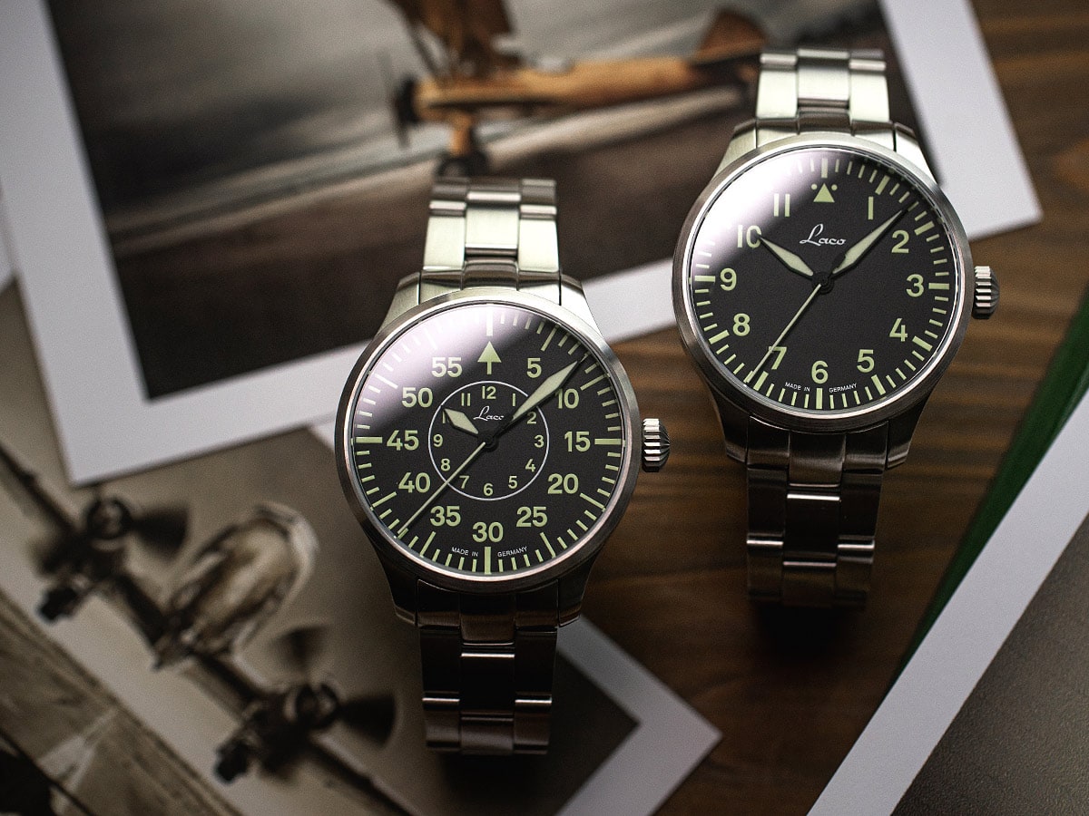 Laco Pilot Watches BASIC Aachen 39 MB Black B Dial Steel Bracelet 862139