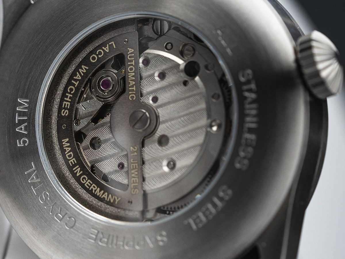 Laco Pilot Watches BASIC Aachen Grau 39 MB Automatic Stainless Steel Bracelet 862162.MB