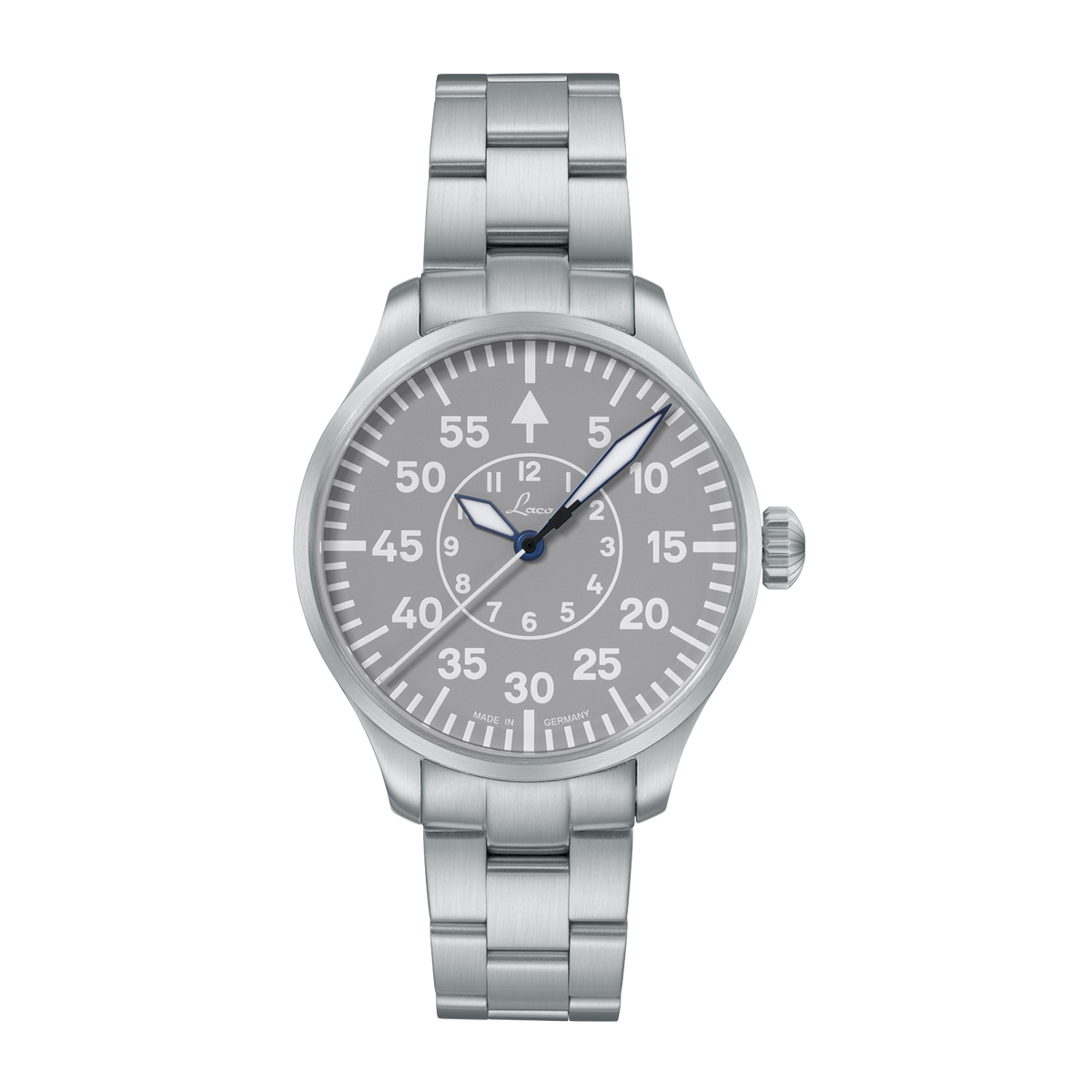 Laco Pilot Watches BASIC Aachen Grau 39 MB Automatic Stainless Steel Bracelet 862162.MB