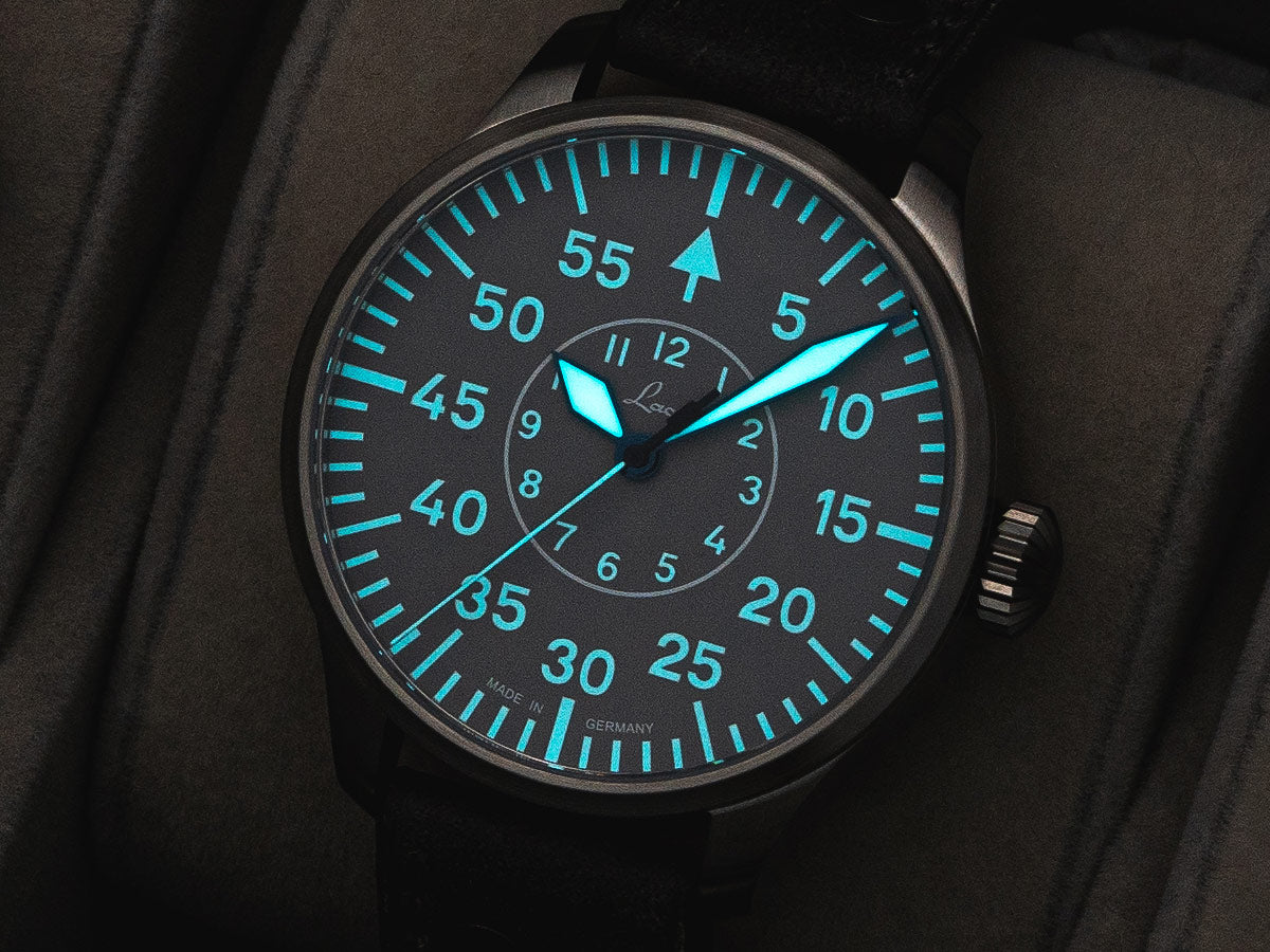Laco Pilot Watches Basic Aachen Grau 42 Leather 862159