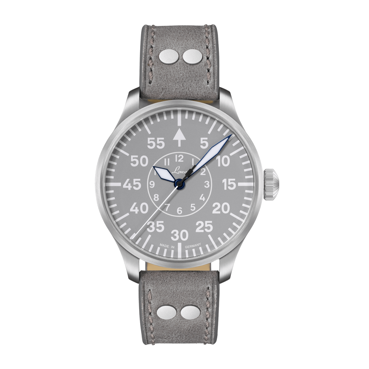 Laco Pilot Watches Basic Aachen Grau 42 Leather 862159