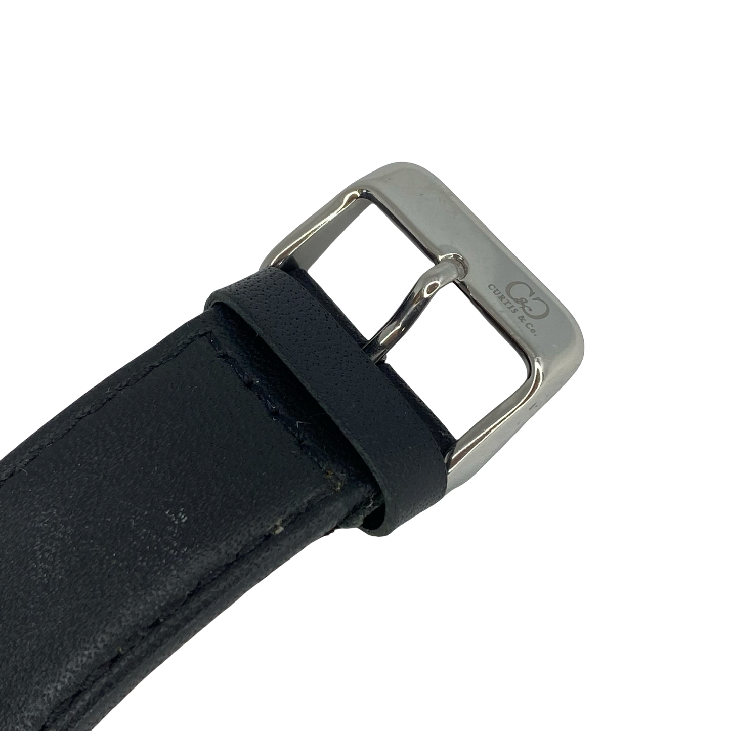 Curtis & Co Big Time Air Watch Automatic Triple Date Limited Edition White Dial  Black Leather Strap