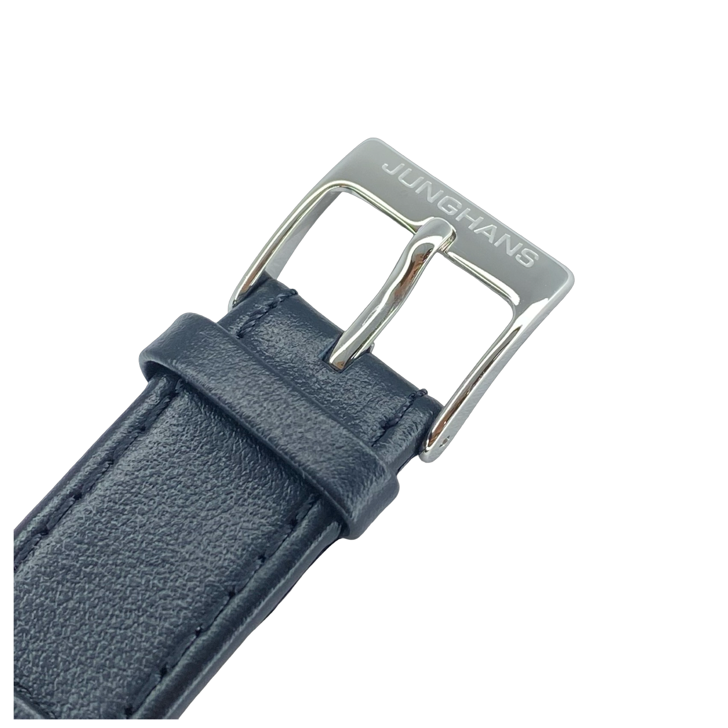 Junghans Max Bill Handaufzug 34mm Black Dial on Black Leather Strap 27/3702.02