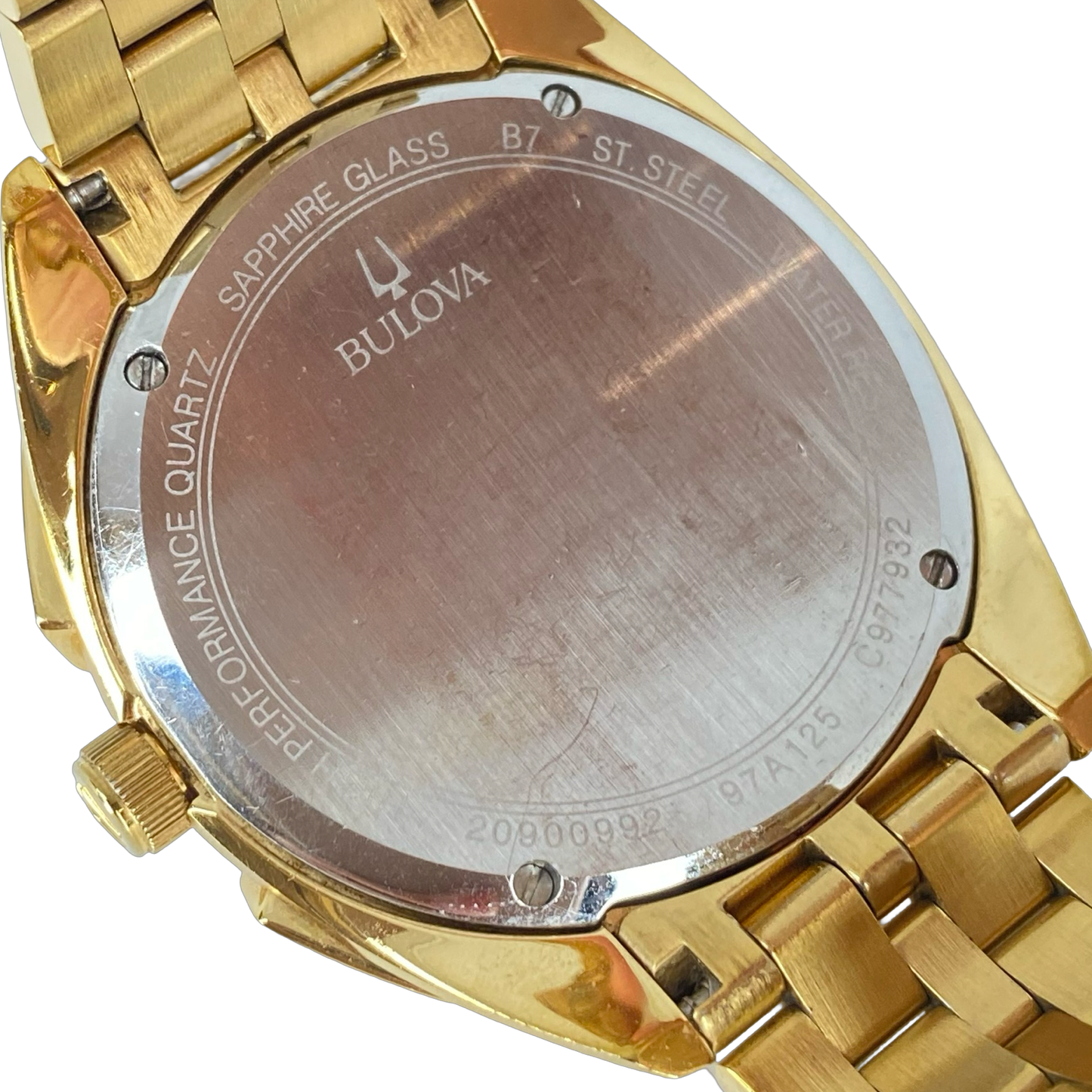 Bulova Curv Quartz Chronograph Gold Tone  45mm 97A125 Pre-Owned