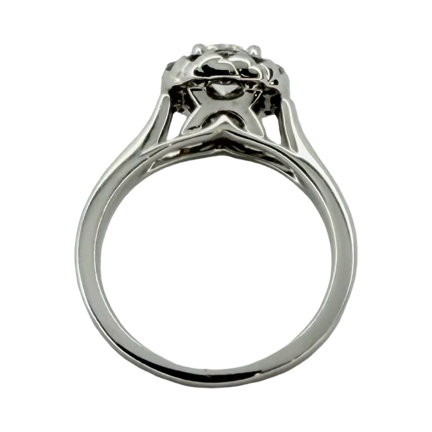 18K White Gold Diamond Halo Ring 1.25 TW Carats